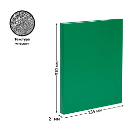 Папка с 40 вкладышами СТАММ А4, 21мм, 500мкм, пластик, зеленая фото Папка с 40 вкладышами СТАММ А4, 21мм, 500мкм, пластик, зеленая