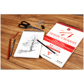 Скетчбук 50л., А4 Clairefontaine "Dessin croquis", на гребне, 120г/м2