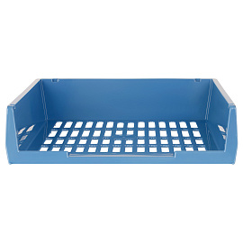 Лоток для бумаг горизонтальный СТАММ "Респект", сетчатый, сине-голубой фото Лоток для бумаг горизонтальный СТАММ "Респект", сетчатый, сине-голубой