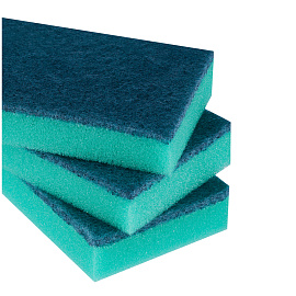 Губки для посуды Vega, поролон с абразивным слоем, 9*6,5*2,4см, 10шт.