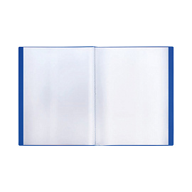 Папка с 40 вкладышами СТАММ А4, 21мм, 500мкм, пластик, синяя фото Папка с 40 вкладышами СТАММ А4, 21мм, 500мкм, пластик, синяя