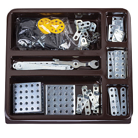 Конструктор металлический ЮНЛАНДИЯ "Для уроков труда №4", развивающий, 130 элементов, 104682 фото Конструктор металлический ЮНЛАНДИЯ "Для уроков труда №4", развивающий, 130 элементов, 104682