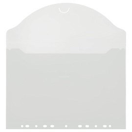 Папка-конверт с перфорацией с клапаном OfficeSpace А4, 180мкм, прозрачная фото Папка-конверт с перфорацией с клапаном OfficeSpace А4, 180мкм, прозрачная