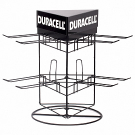 Дисплей для размещения товара настольный поворотный DURACELL, 2х2х3 крючка, 70000269 фото Дисплей для размещения товара настольный поворотный DURACELL, 2х2х3 крючка, 70000269