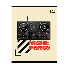 Тетрадь 96л., А5, клетка BG "Night party", микро sandy-touch лак