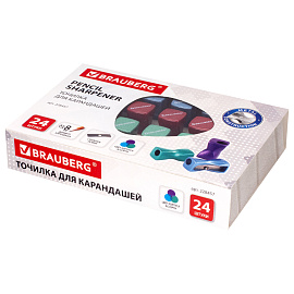 Точилка BRAUBERG "ZigZag", металлическая, корпус ассорти, 228457