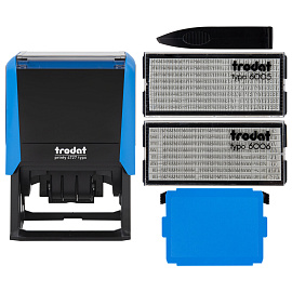 Датер самонаборный, 6 строк+дата, оттиск 60х40 мм, синий, TRODAT 4727, кассы в комплекте, 188617 фото Датер самонаборный, 6 строк+дата, оттиск 60х40 мм, синий, TRODAT 4727, кассы в комплекте, 188617