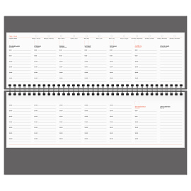 Планинг недатированный, 56л., 330*130мм, балакрон, BG "Ariane. Dark red