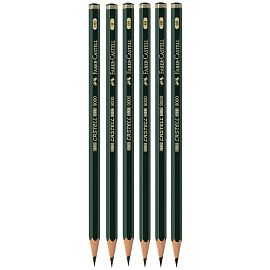 Набор карандашей чернографитных Faber-Castell 9000 HB-8B (6 штук в упаковке)