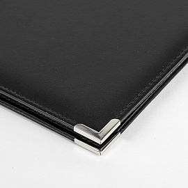 Папка адресная из кожзама без надписи, формат А4, 33х25х2 см, черная фото Папка адресная из кожзама без надписи, формат А4, 33х25х2 см, черная