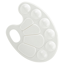 Палитра для рисования BRAUBERG KIDS, белая, овальная, 10 ячеек, 192353 фото Палитра для рисования BRAUBERG KIDS, белая, овальная, 10 ячеек, 192353