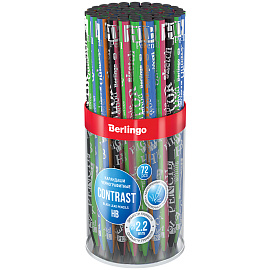 Карандаш ч/г Berlingo "Contrast" HB, круглый, двухцветное дерево, заточен фото Карандаш ч/г Berlingo "Contrast" HB, круглый, двухцветное дерево, заточен