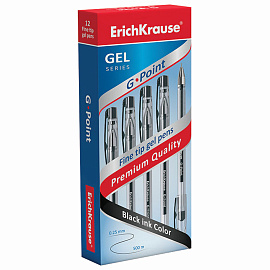 Ручка гелевая неавтоматическая Erich Krause G-Point черная (толщина линии 0.25 мм)