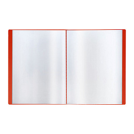 Папка с 80 вкладышами СТАММ "Стандарт" А4, 30мм, 800мкм, пластик, красная фото Папка с 80 вкладышами СТАММ "Стандарт" А4, 30мм, 800мкм, пластик, красная