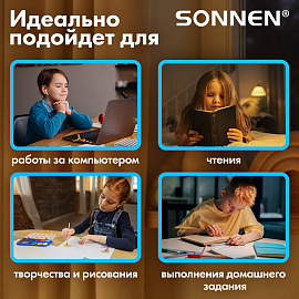 Настольная лампа / светильник SONNEN OU-603, на подставке, цоколь Е27, "Сова", синий, 236674