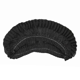 Шапочка "Шарлотта" черная, КОМПЛЕКТ 100 шт., спанбонд 10 г/м2, МЕДСЕРВИС фото Шапочка "Шарлотта" черная, КОМПЛЕКТ 100 шт., спанбонд 10 г/м2, МЕДСЕРВИС