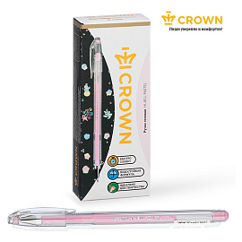 Ручка гелевая CROWN "Hi-Jell Pastel", РОЗОВАЯ ПАСТЕЛЬ, узел 0,8 мм, линия письма 0,5 мм, HJR-500P