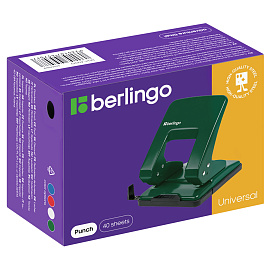 Дырокол Berlingo "Universal" 40л., металлический, ассорти, с линейкой фото Дырокол Berlingo "Universal" 40л., металлический, ассорти, с линейкой