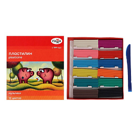 Пластилин классический Гамма Мультики 12 цветов 240 грамм