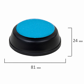 Губка для кассира, диаметр 81 мм, круглая, ассорти, STAFF, 237951