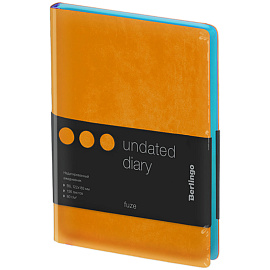 Ежедневник недатированный, В6, 136л., кожзам, Berlingo "Fuze", цветной срез, оранжевый фото Ежедневник недатированный, В6, 136л., кожзам, Berlingo "Fuze", цветной срез, оранжевый