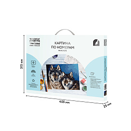 Картина по номерам на холсте ТРИ СОВЫ "Волки", 30*40, с акриловыми красками и кистями