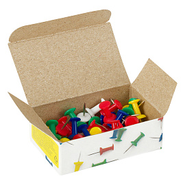 Кнопки силовые OfficeSpace, 50шт., ассорти, карт. упаковка фото Кнопки силовые OfficeSpace, 50шт., ассорти, карт. упаковка