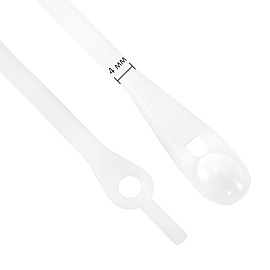 Шнурки силиконовые БЕЛЫЕ 14 шт., диаметр 4 мм, SHEGRA (ШЕГРА), 701718