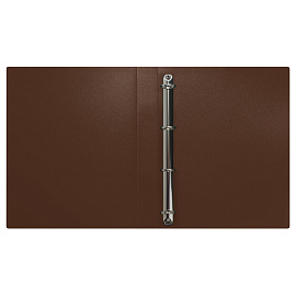 Папка на 4 кольцах СТАММ "Диагональ" А4, 40мм, 700мкм, пластик, шоколад