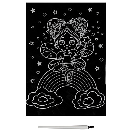 Гравюра с мультицветной основой ТРИ СОВЫ "Волшебница", А5 фото Гравюра с мультицветной основой ТРИ СОВЫ "Волшебница", А5