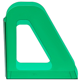 Лоток для бумаг вертикальный СТАММ "Фаворит", тонированный зеленый, ширина 90мм фото Лоток для бумаг вертикальный СТАММ "Фаворит", тонированный зеленый, ширина 90мм