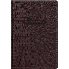 Телефонная книга А5, 80л., кожзам, BG "Reptile. Burgundy", с вырубкой