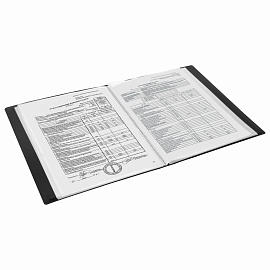 Папка 80 вкладышей BRAUBERG "Office", черная, 0,8 мм, 271331