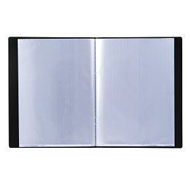 Папка 10 вкладышей BRAUBERG стандарт, черная, 0,6 мм, 221592