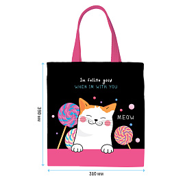 Сумка-шоппер ArtSpace"Meow", 31*39см, с карманом фото Сумка-шоппер ArtSpace"Meow", 31*39см, с карманом