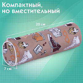 Пенал-тубус ПИФАГОР, мягкий, "HOLIDAY", 20х7 см, 229269