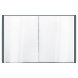 Папка с 40 вкладышами СТАММ А4, 21мм, 500мкм, пластик, серая фото Папка с 40 вкладышами СТАММ А4, 21мм, 500мкм, пластик, серая