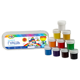 Гуашь Гамма "Классическая", 10 цветов, 17,5мл, пластиковый пенал фото Гуашь Гамма "Классическая", 10 цветов, 17,5мл, пластиковый пенал