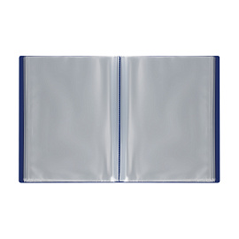 Папка со 100 вкладышами СТАММ А4, 30мм, 600мкм, пластик, синяя фото Папка со 100 вкладышами СТАММ А4, 30мм, 600мкм, пластик, синяя