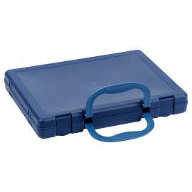 Портфель-кейс 1 отделение СТАММ, А4, 275*365*50мм, на защелках, синий