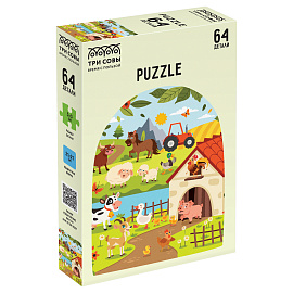 Пазл 64 эл. ТРИ СОВЫ "Деревня