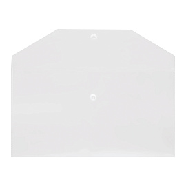 Папка-конверт на кнопке СТАММ С6+, 150мкм, пластик, прозрачная, бесцветная