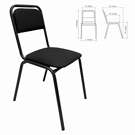 Стул для посетителей РС42, черный каркас, ткань черная фото Стул для посетителей РС42, черный каркас, ткань черная