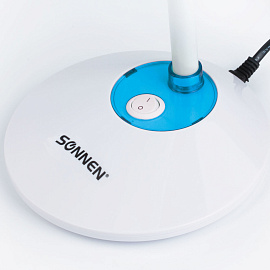 Настольная лампа / светильник SONNEN OU-607, на подставке, цоколь Е27, белый/синий, 236681