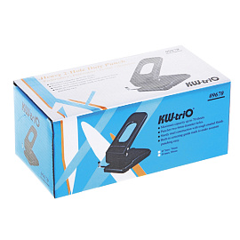 Дырокол мощный KW-Trio Heavy Duty 967 до 70 листов черный с линейкой