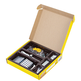 Конструктор металлический ЮНЛАНДИЯ "Для уроков труда №4", развивающий, 130 элементов, 104682 фото Конструктор металлический ЮНЛАНДИЯ "Для уроков труда №4", развивающий, 130 элементов, 104682