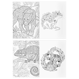 Раскраска А4, 16 стр., ТРИ СОВЫ "Антистресс. Удивительные животные