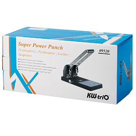 Дырокол мощный KW-Trio до 150 листов черный с линейкой