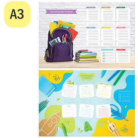 Расписание уроков с расписанием звонков А3 ArtSpace "School