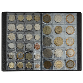 Альбом нумизмата для 138 монет, 125х185 мм, ПВХ, черный, STAFF, 238078